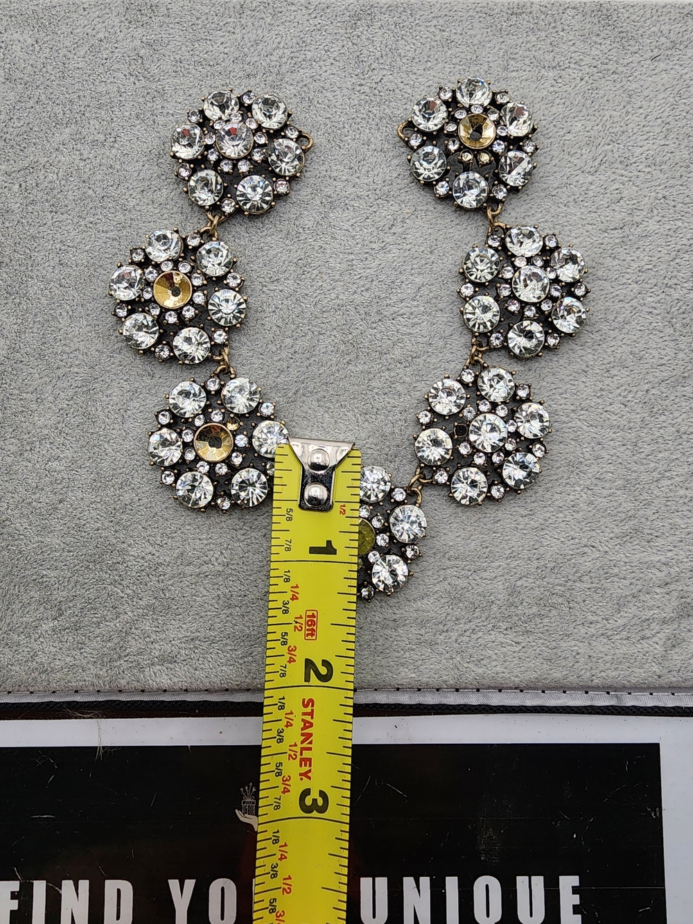 7 Cluster Rhinstone Pieces - For Crating Or Repurpose - Picture 4 of 4